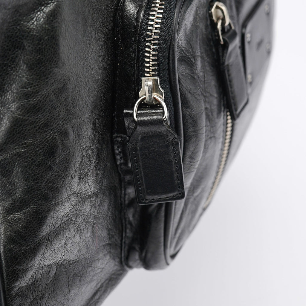 Black Leather Paddington Tote Bag
