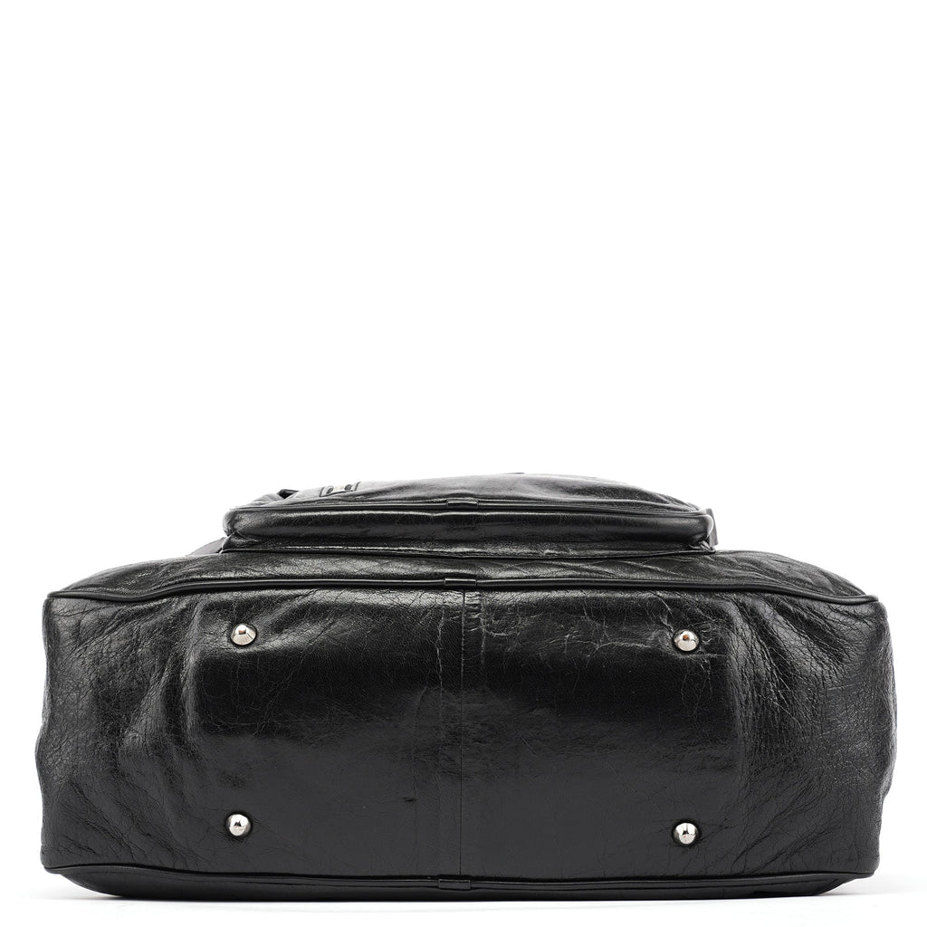 Black Leather Paddington Tote Bag