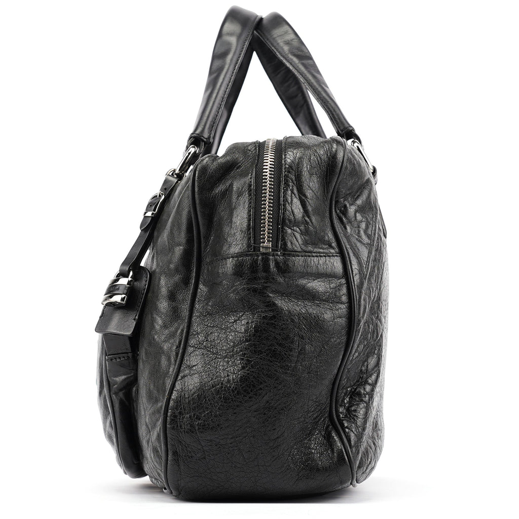 Black Leather Paddington Tote Bag