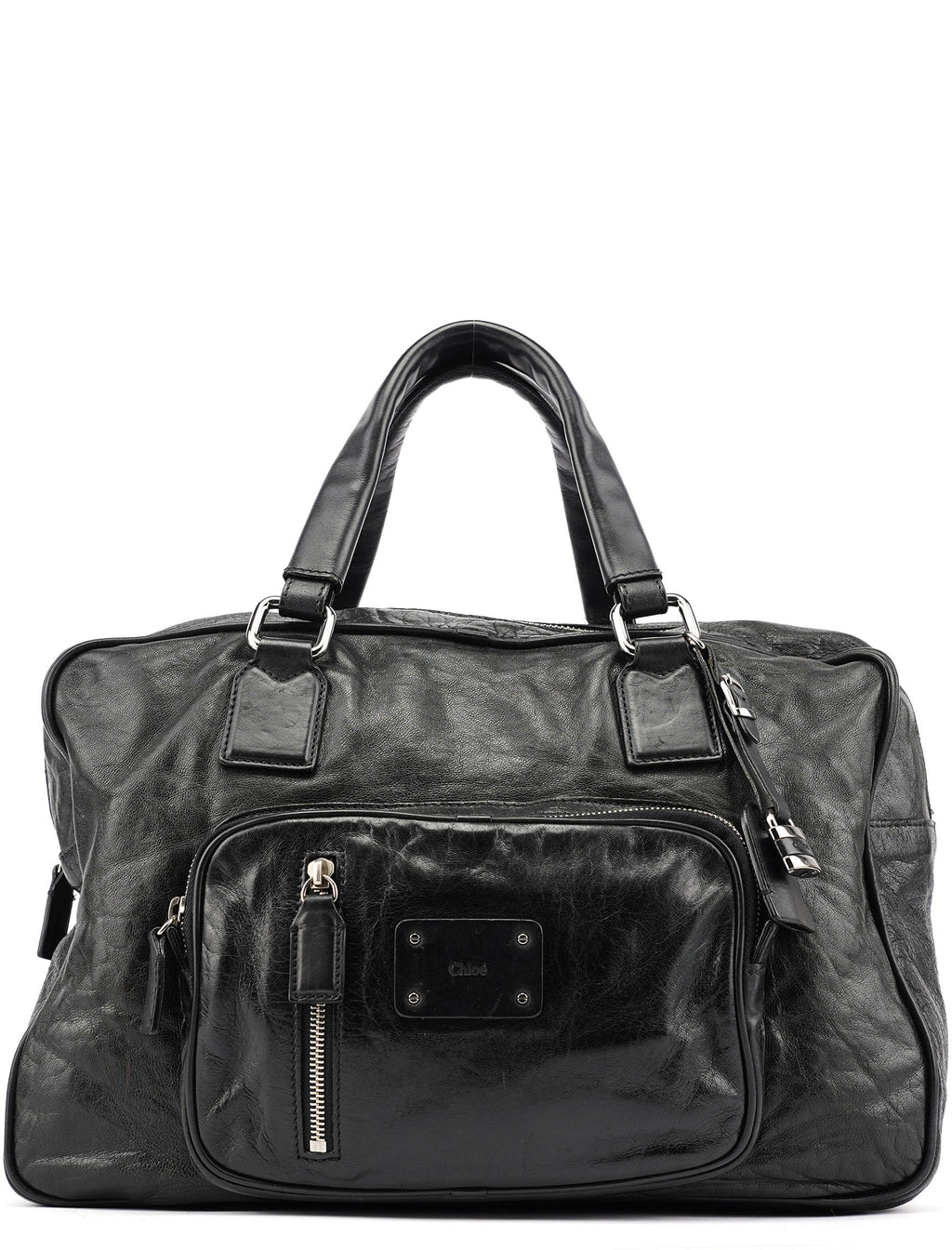 Black Leather Paddington Tote Bag