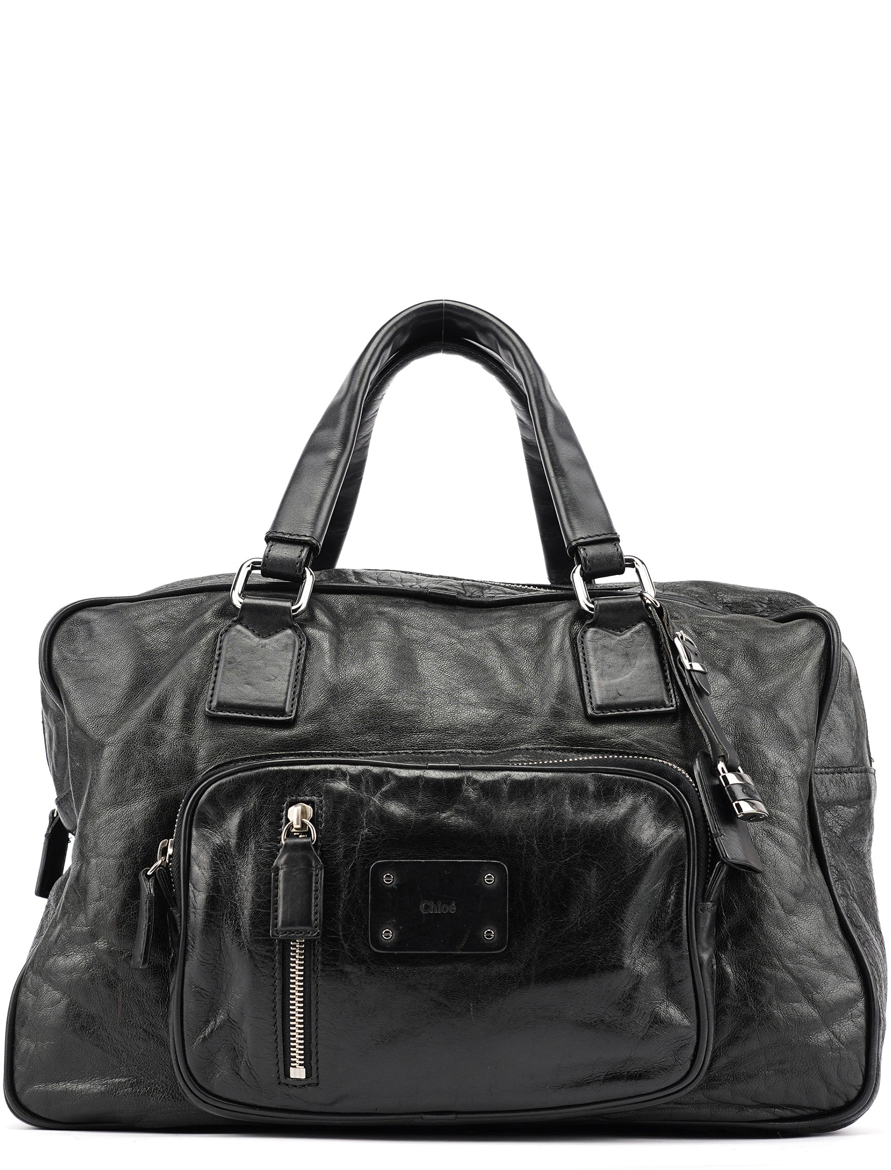 Black Leather Paddington Tote Bag