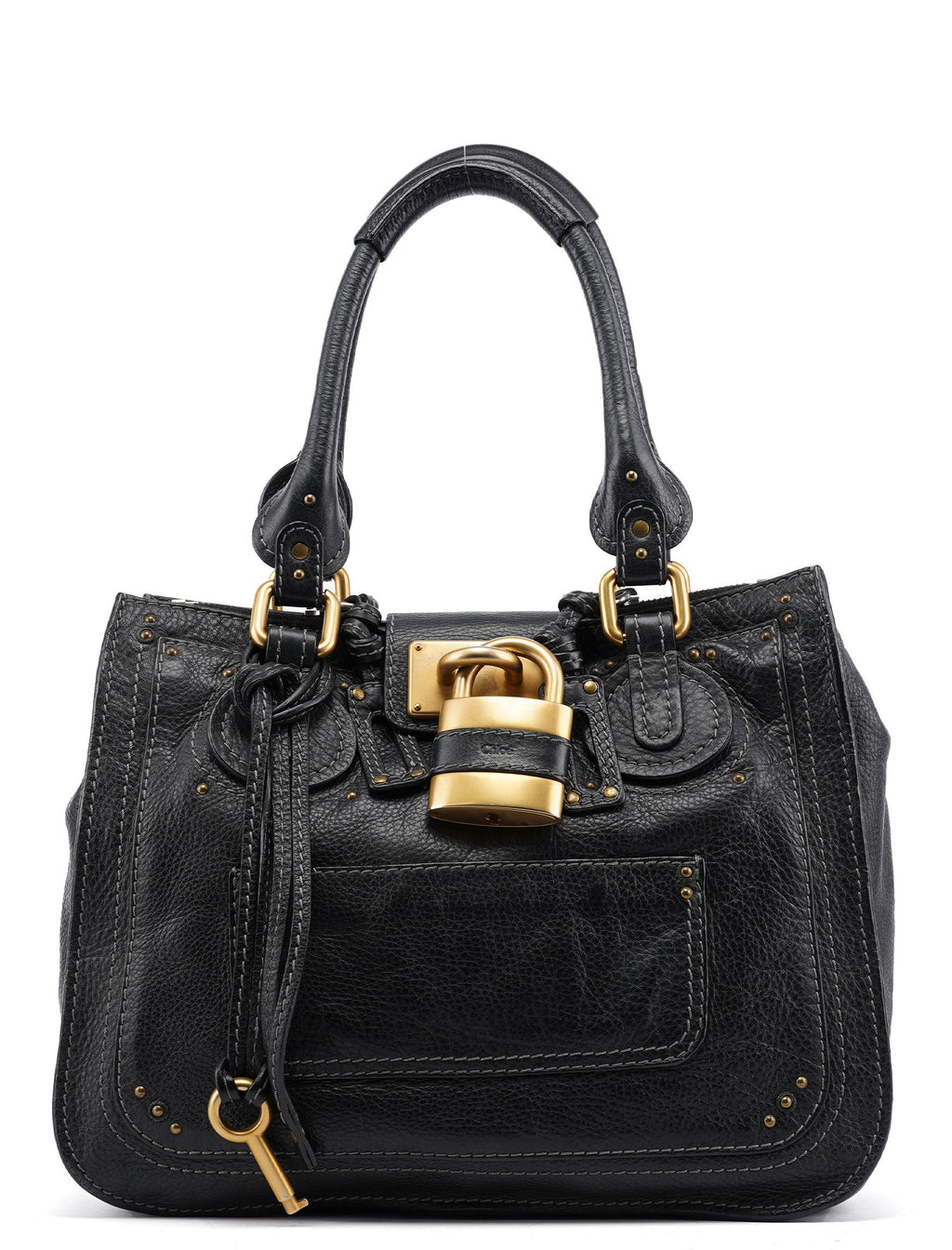 Black Leather Paddington Tote Bag