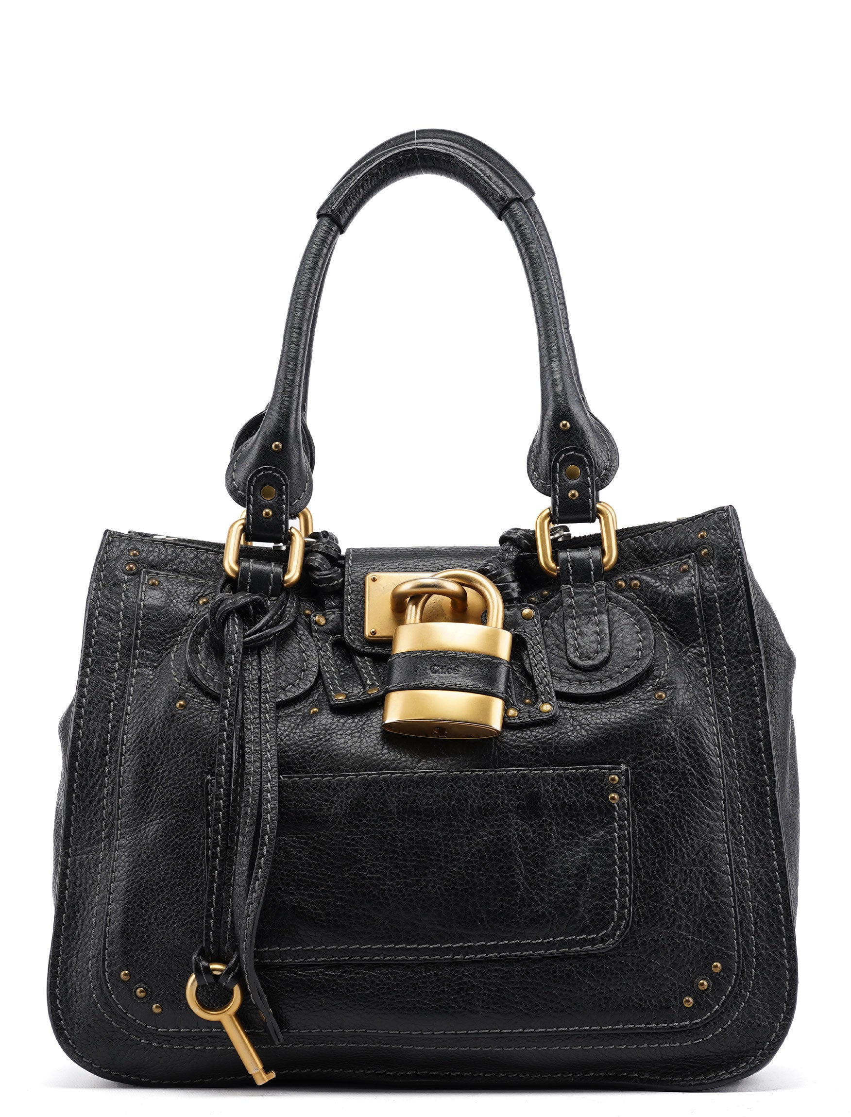 Black Leather Paddington Tote Bag