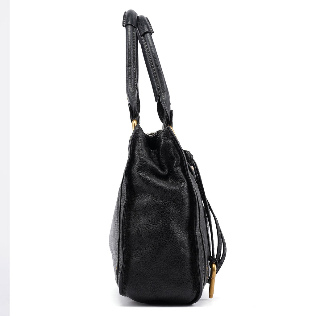 Black Leather Paddington Tote Bag