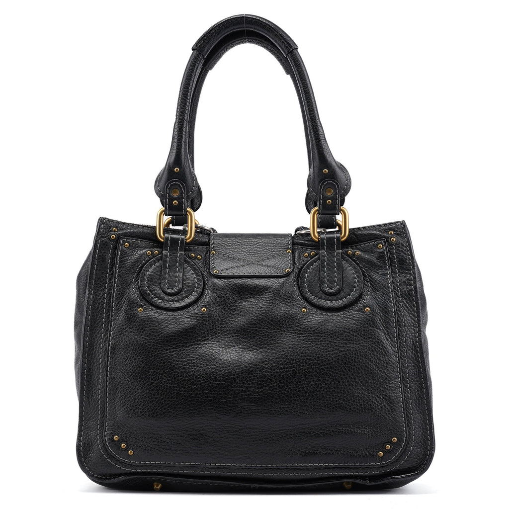 Black Leather Paddington Tote Bag