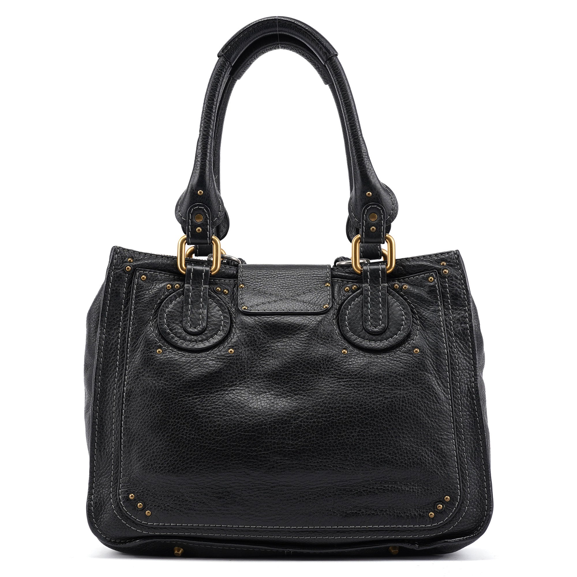 Black Leather Paddington Tote Bag