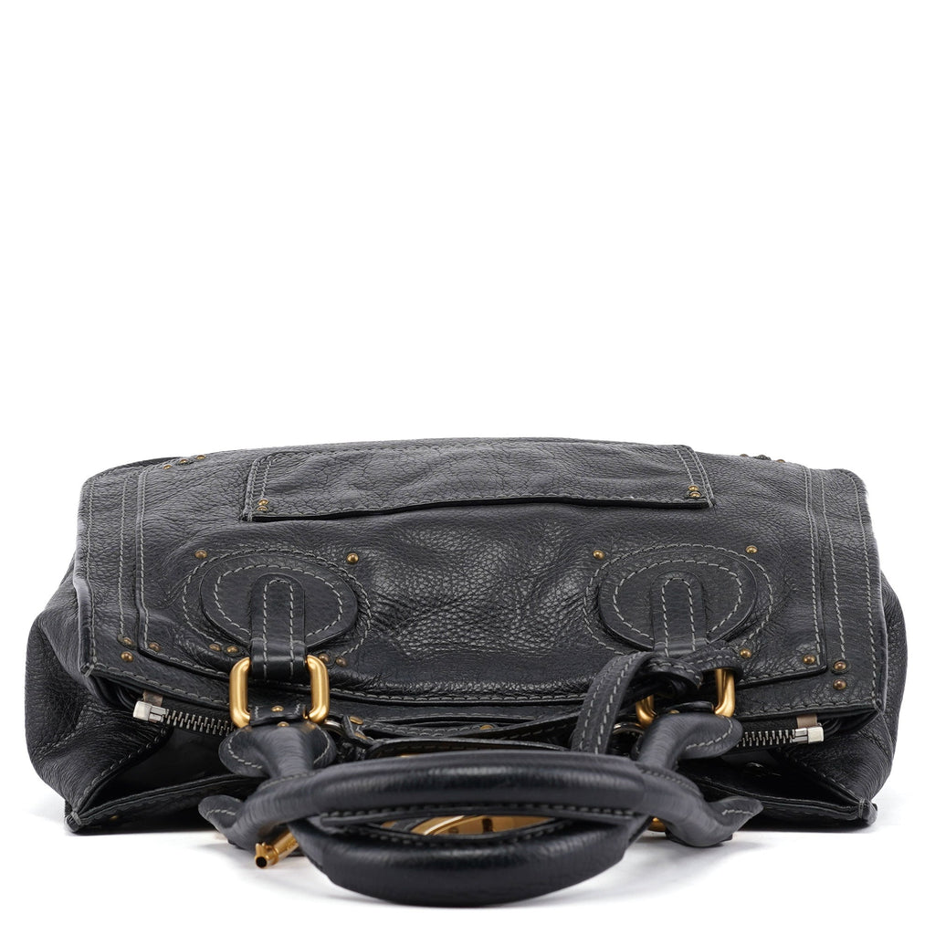 Black Leather Paddington Tote Bag