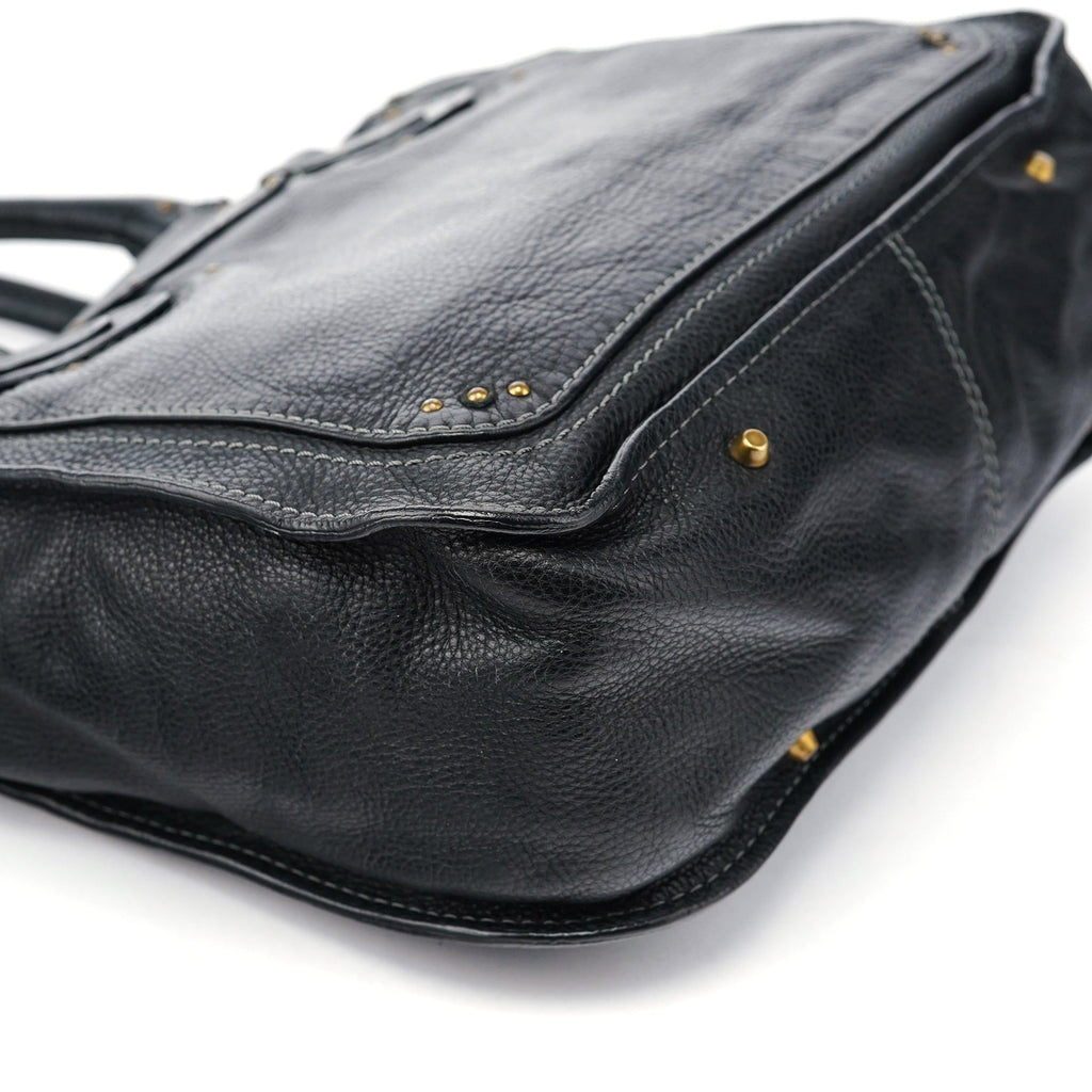 Black Leather Paddington Tote Bag