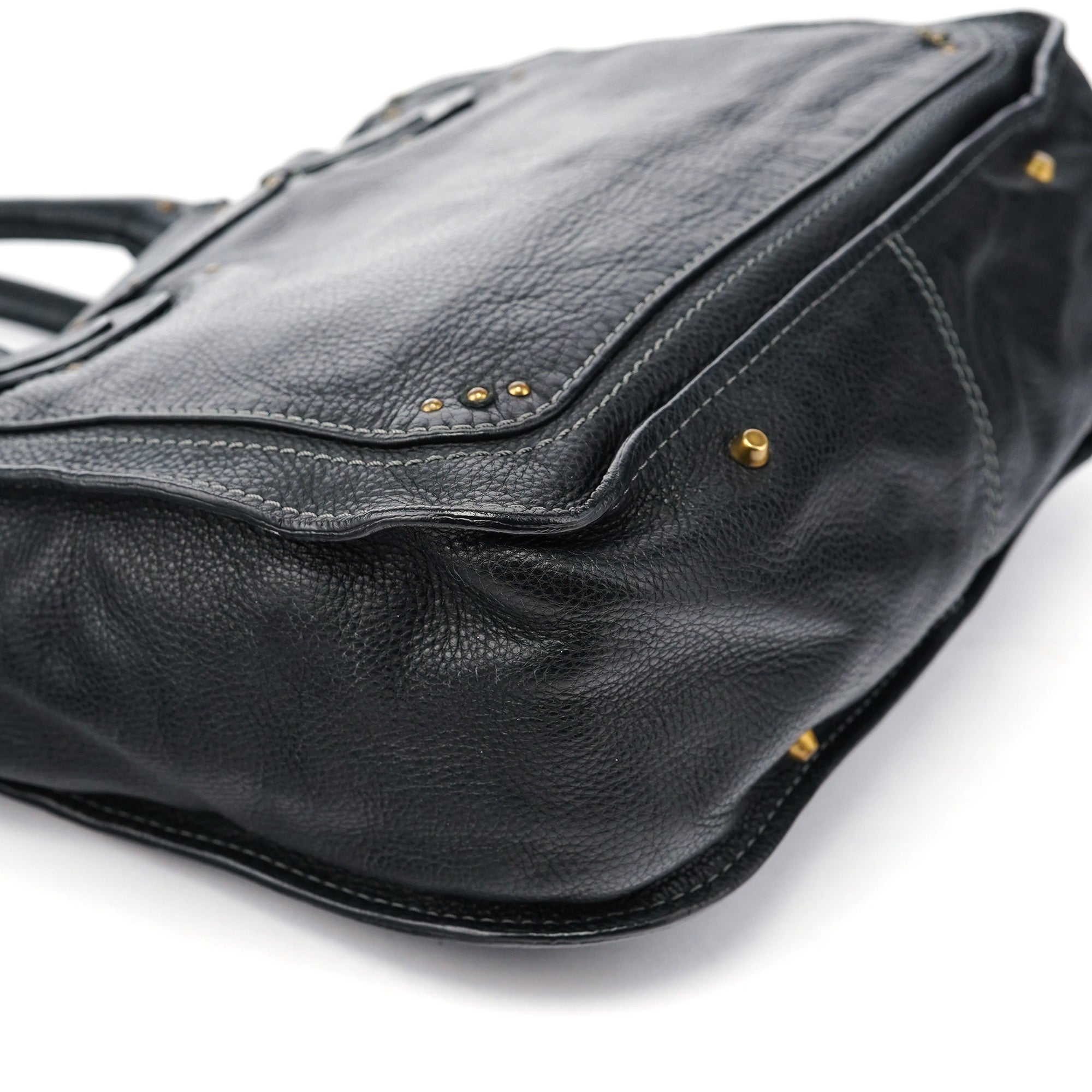Black Leather Paddington Tote Bag