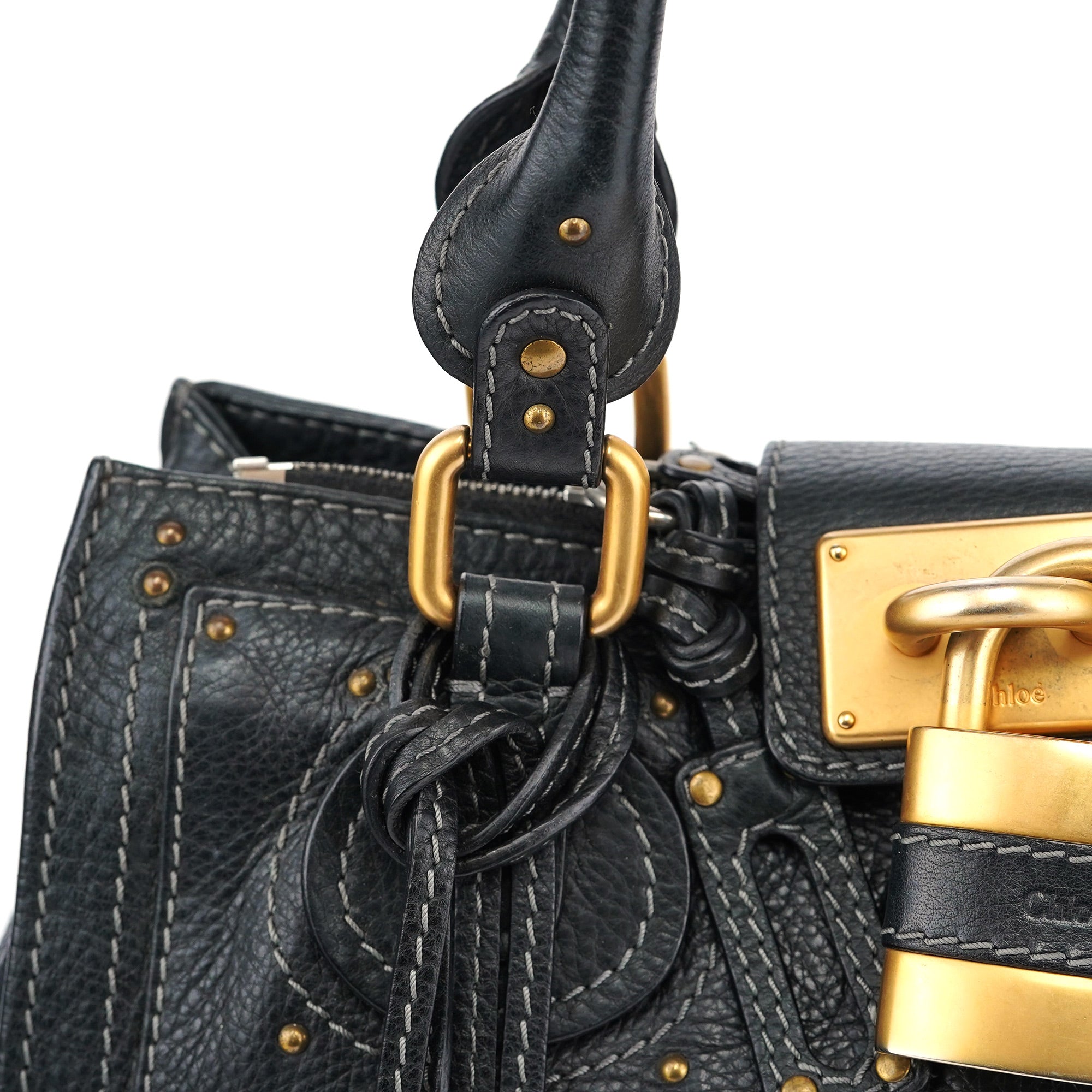 Black Leather Paddington Tote Bag