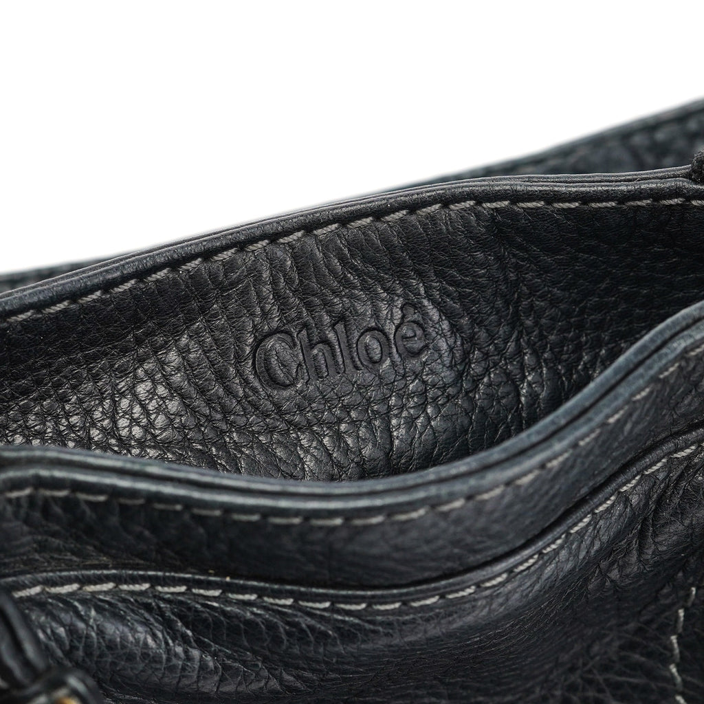 Black Leather Paddington Tote Bag