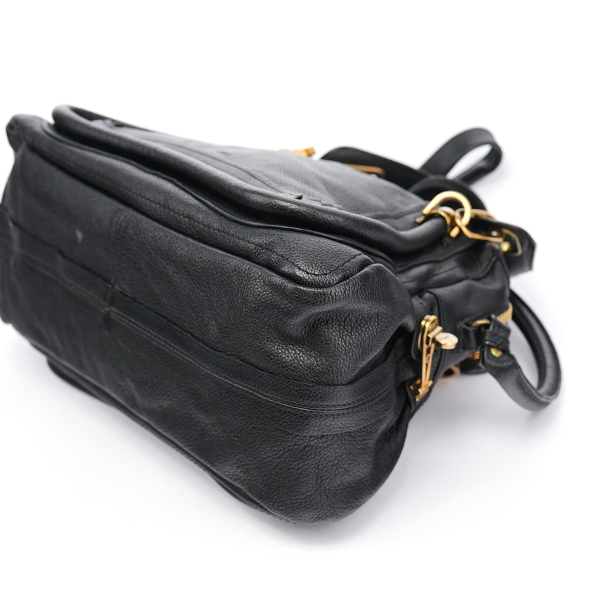 Black Leather Paraty 2-Way Bag