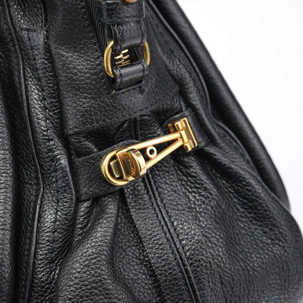 Black Leather Paraty 2-Way Bag