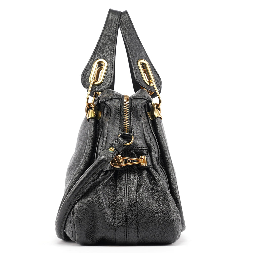 Black Leather Paraty 2-Way Bag