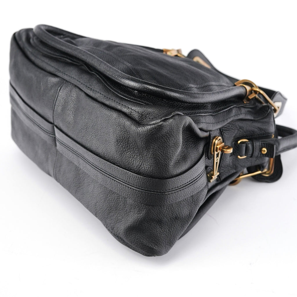 Black Leather Paraty 2-Way Bag