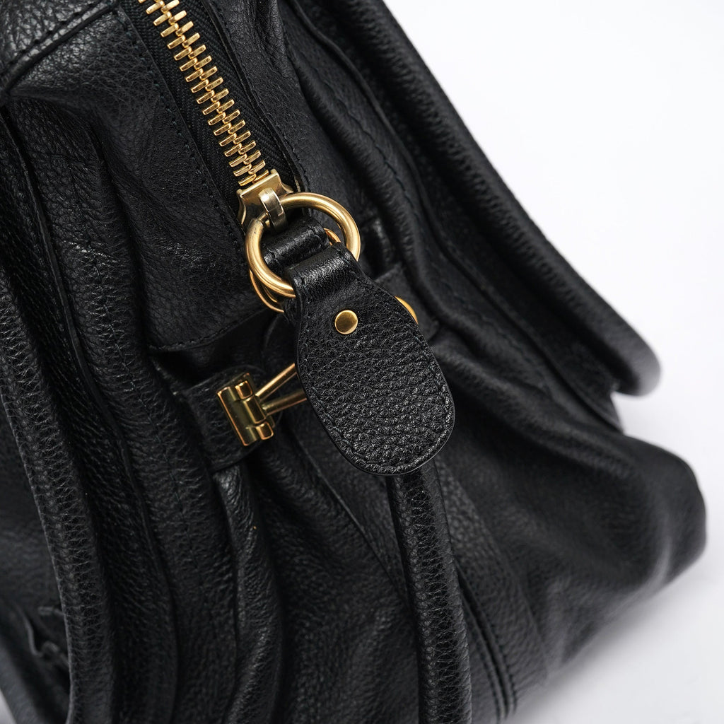 Black Leather Paraty 2-Way Bag