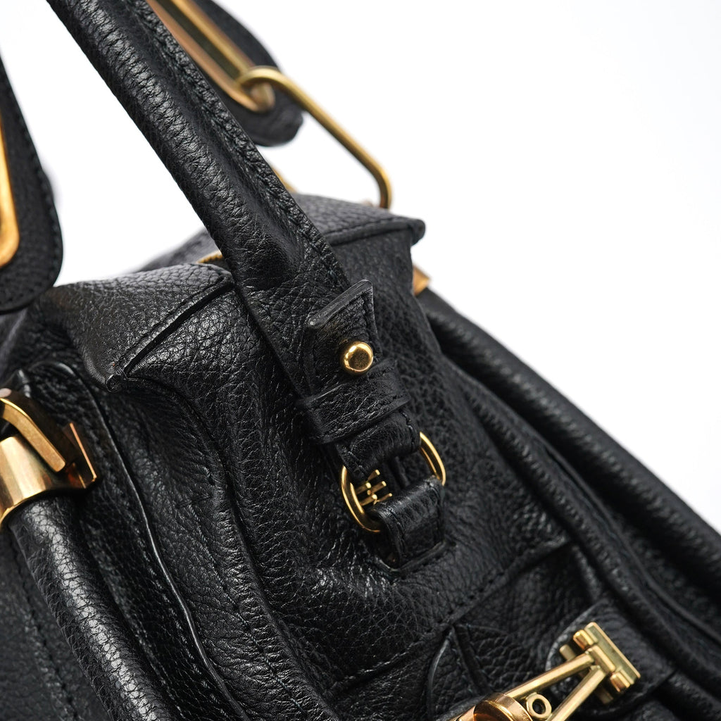 Black Leather Paraty 2-Way Bag