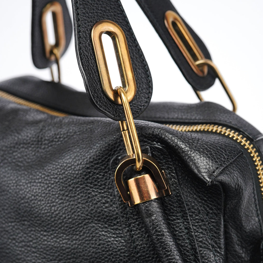 Black Leather Paraty 2-Way Bag