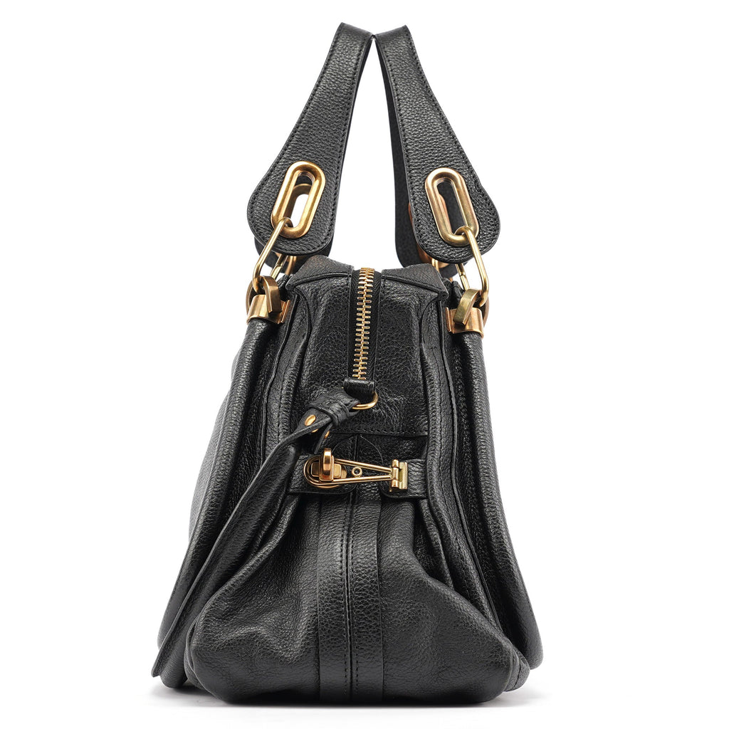 Black Leather Paraty 2-Way Bag
