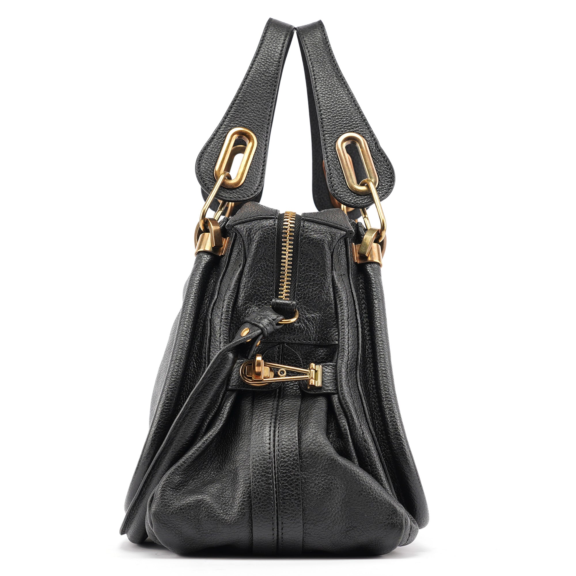 Black Leather Paraty 2-Way Bag