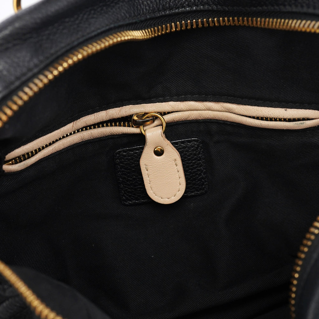 Black Leather Paraty 2-Way Bag