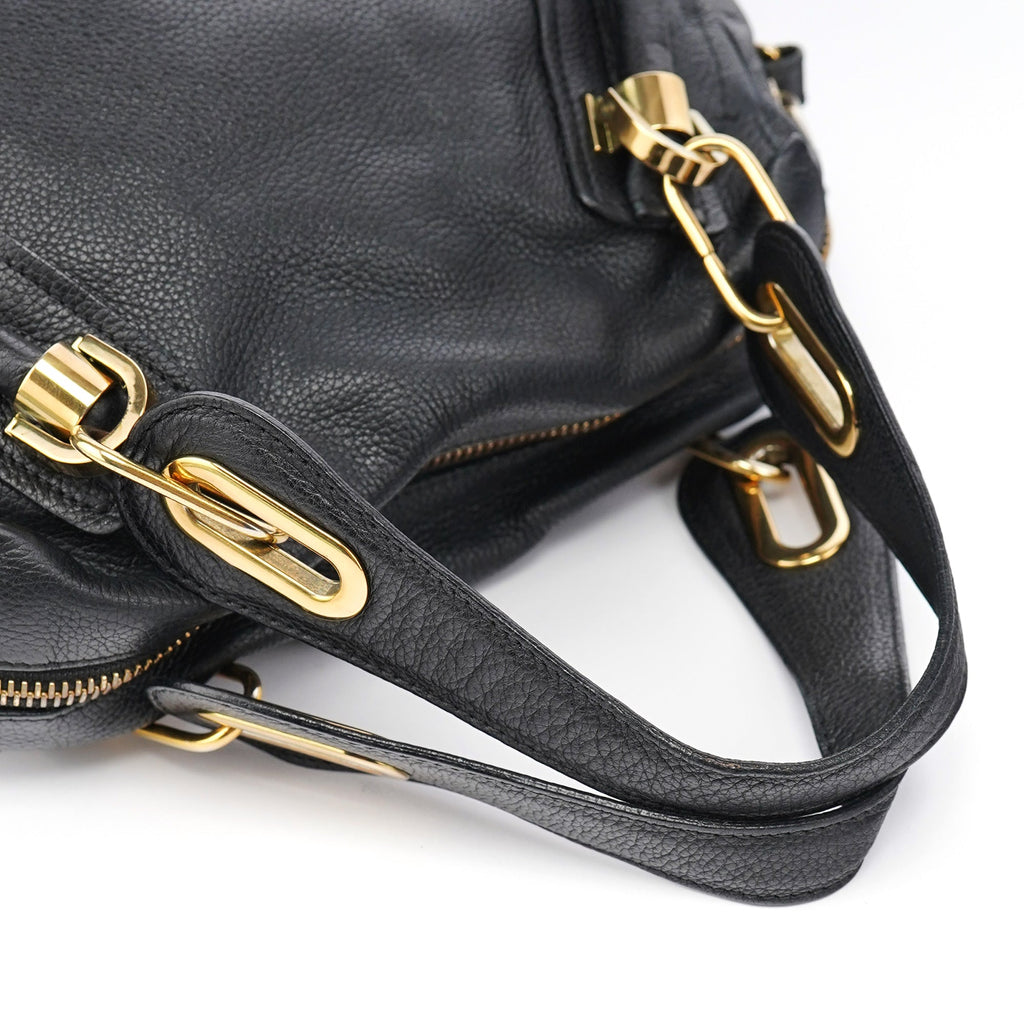 Black Leather Paraty 2-Way Bag