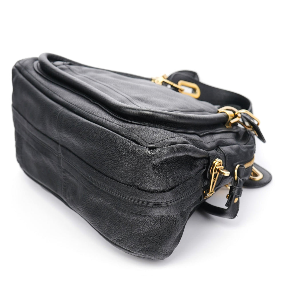 Black Leather Paraty 2-Way Bag