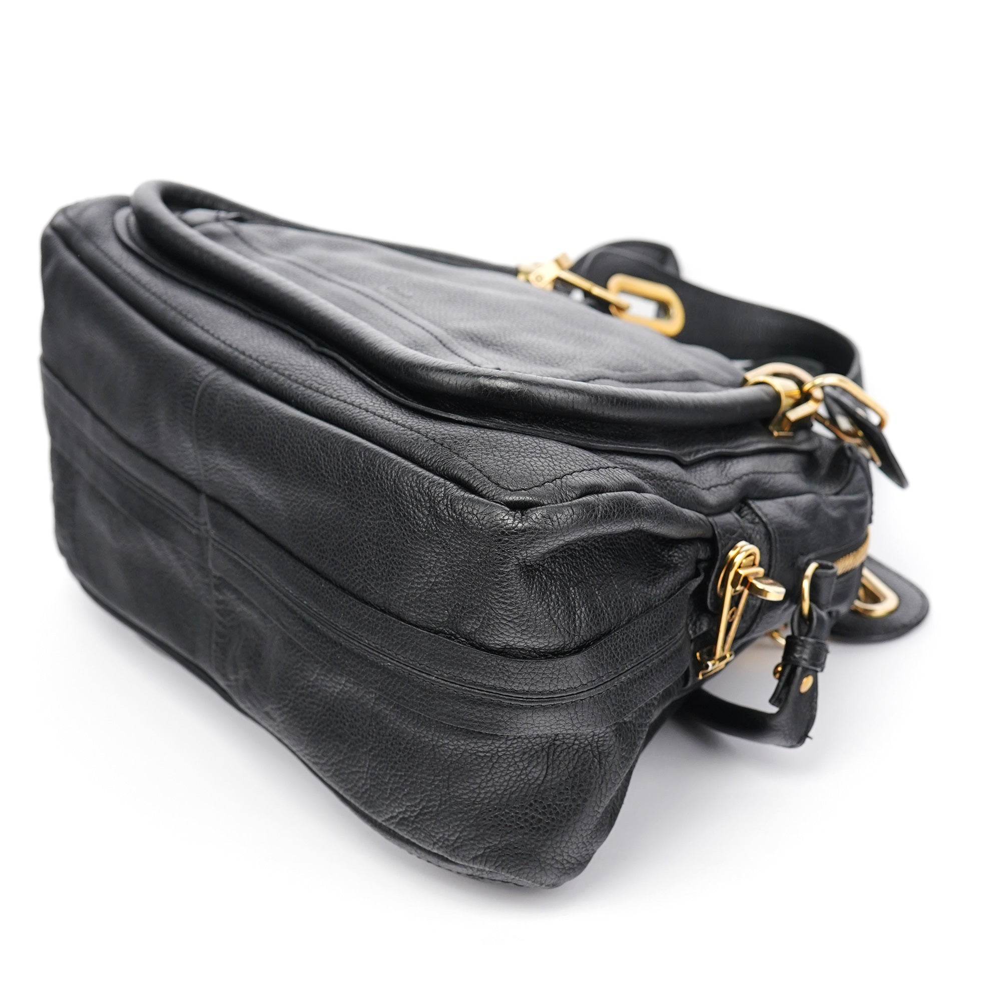Black Leather Paraty 2-Way Bag