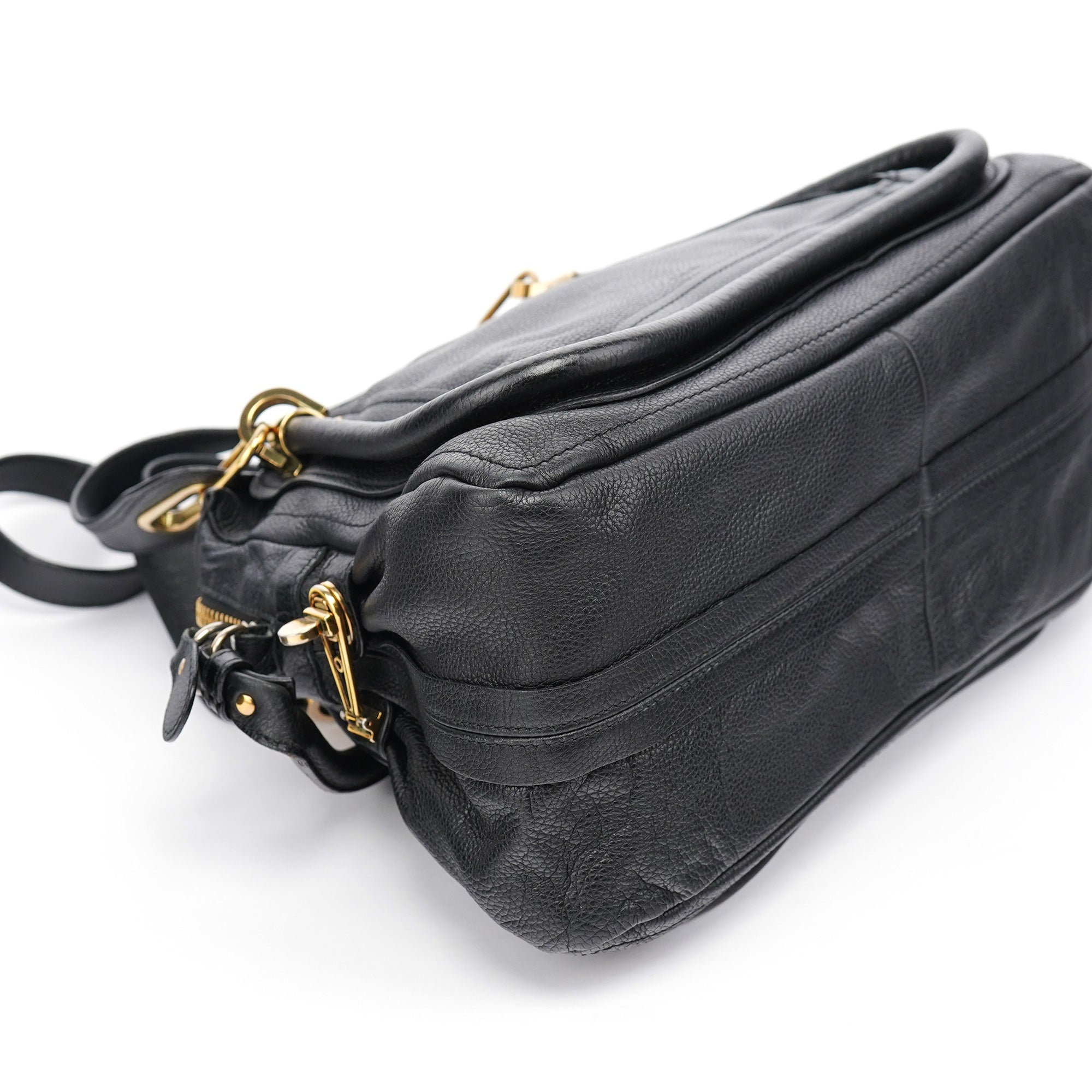 Black Leather Paraty 2-Way Bag