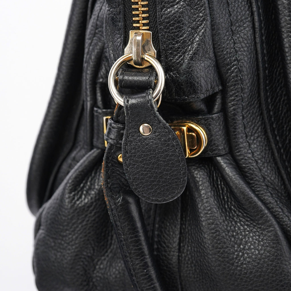 Black Leather Paraty 2-Way Bag