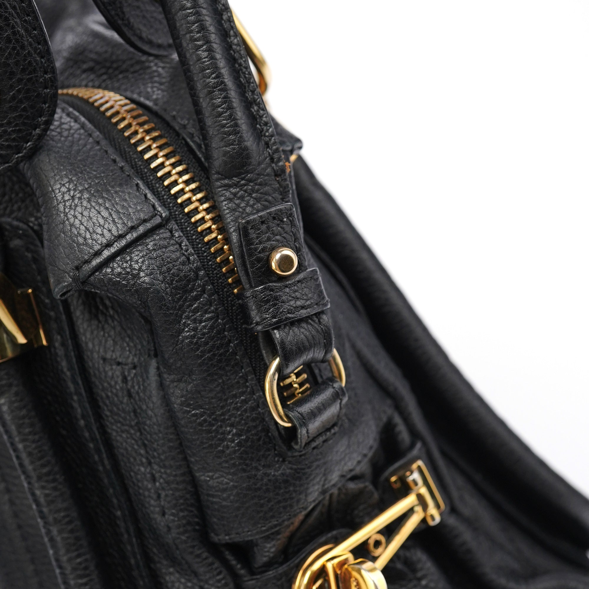 Black Leather Paraty 2-Way Bag