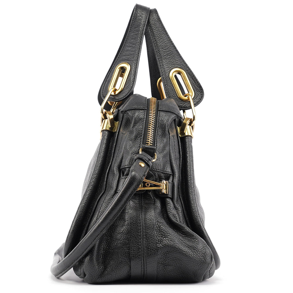 Black Leather Paraty 2-Way Bag