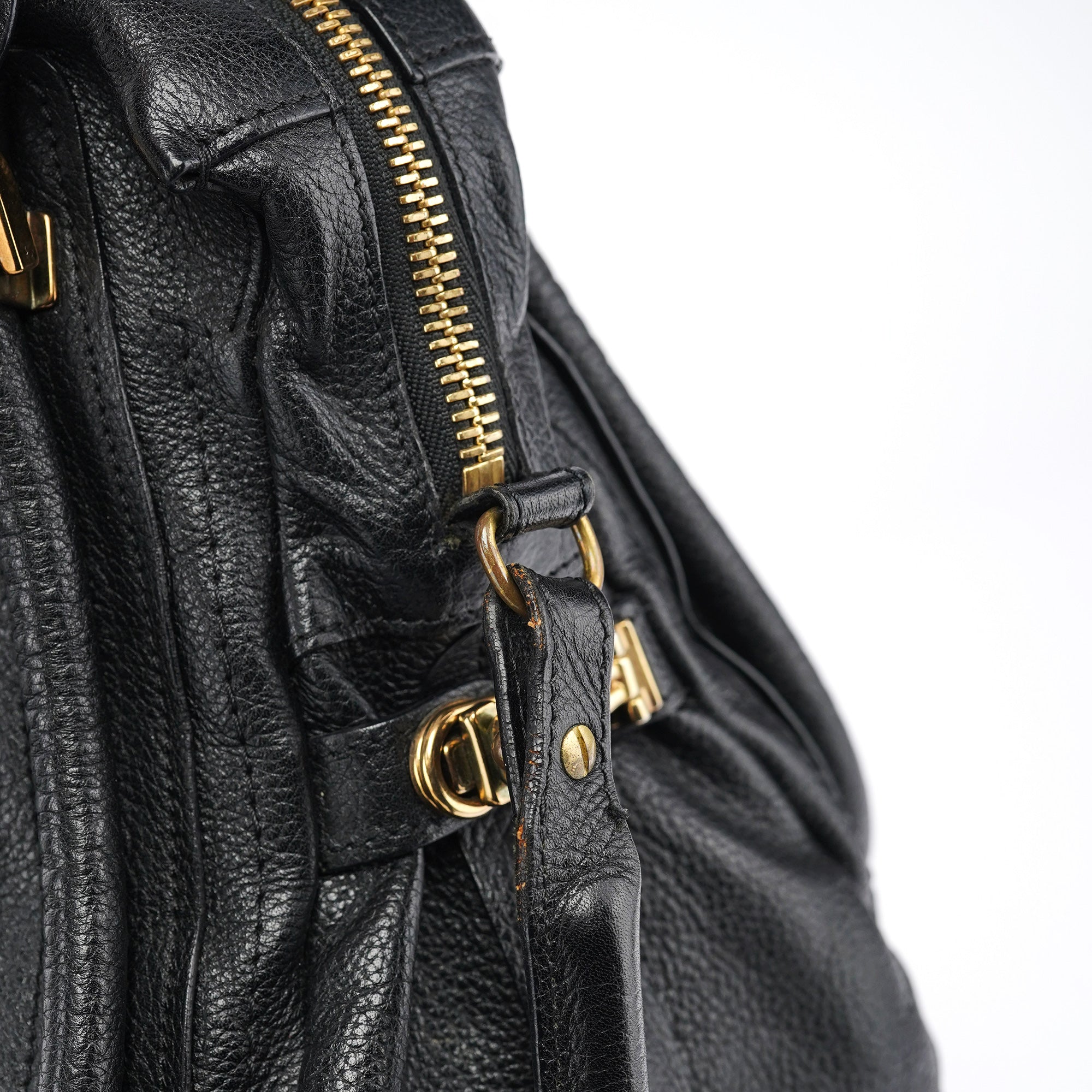 Black Leather Paraty 2-Way Bag