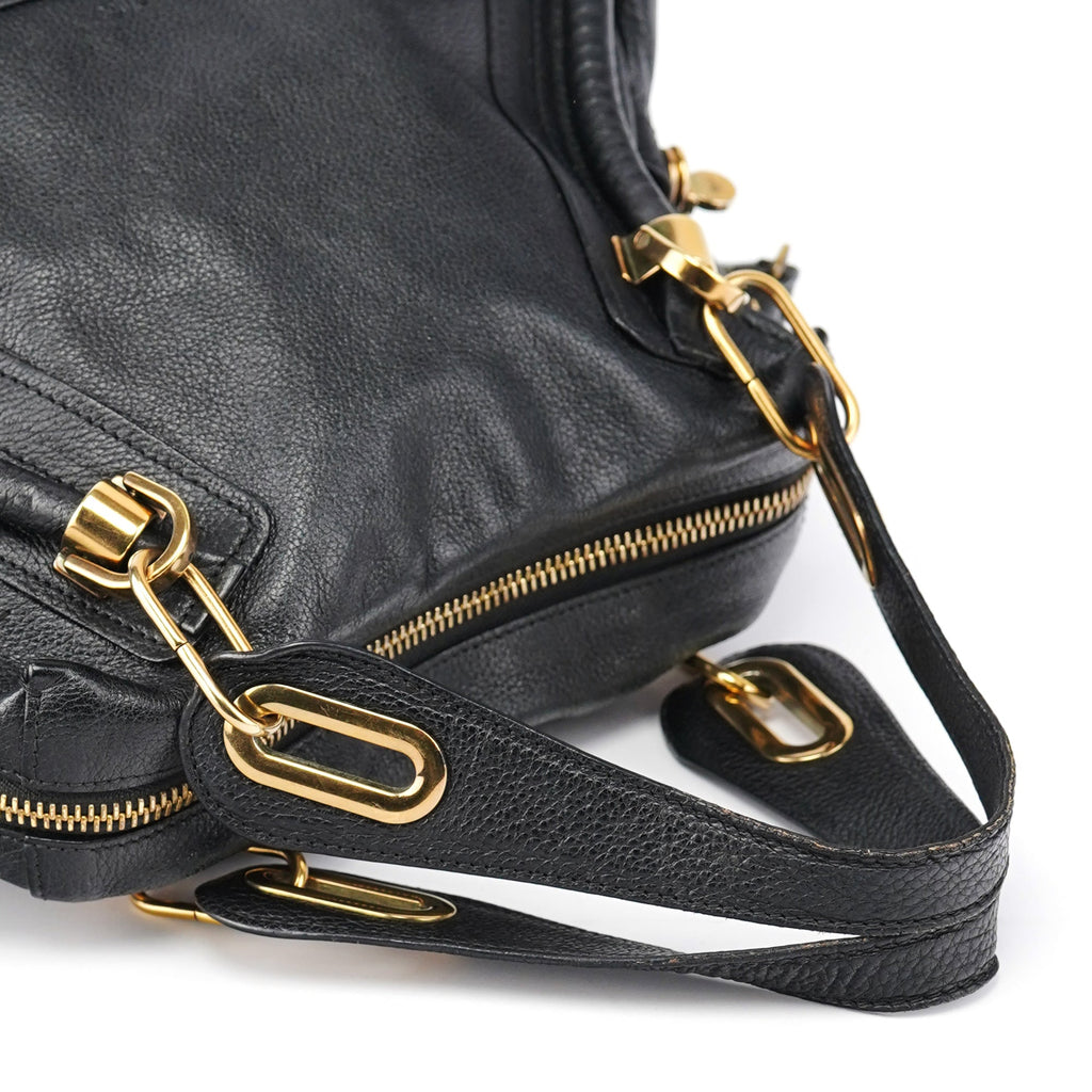 Black Leather Paraty 2-Way Bag