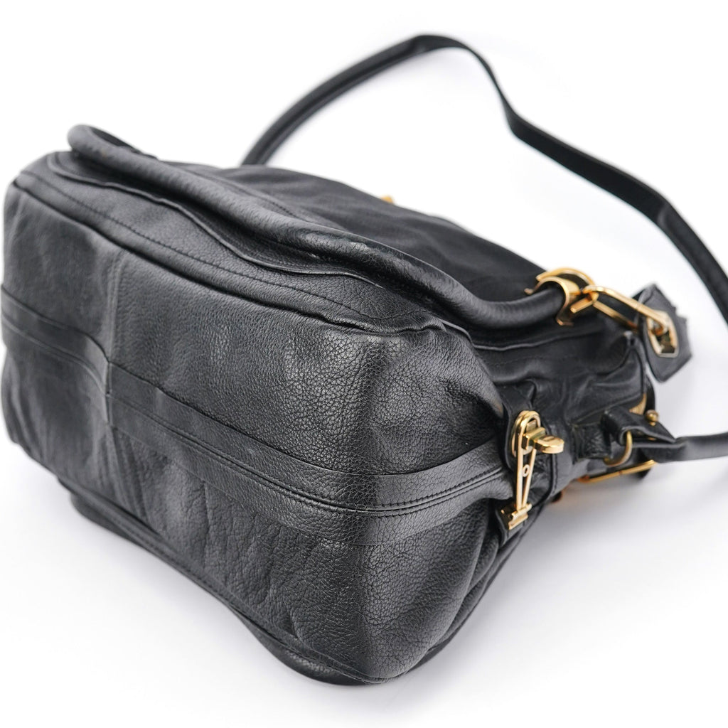 Black Leather Paraty 2-Way Bag