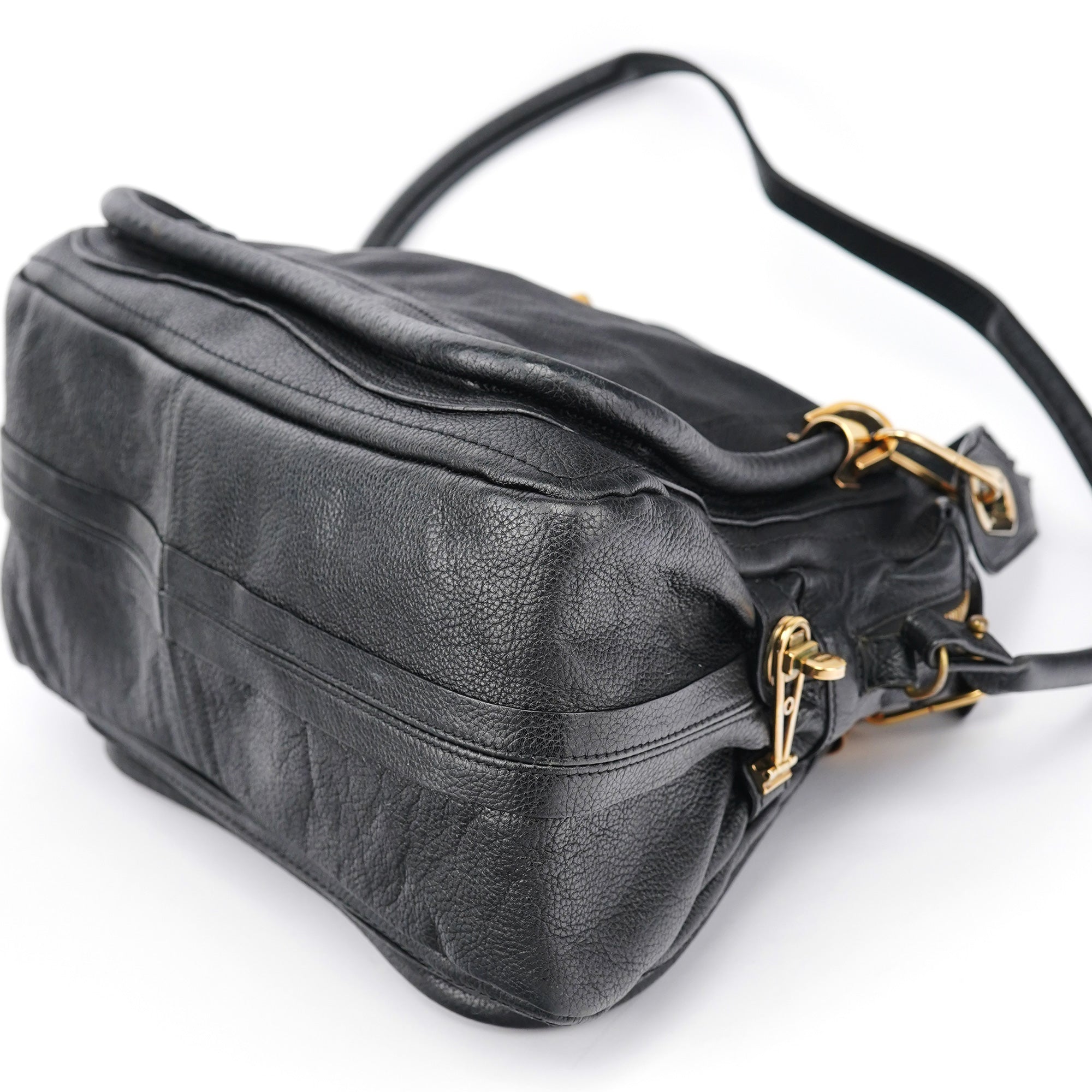 Black Leather Paraty 2-Way Bag