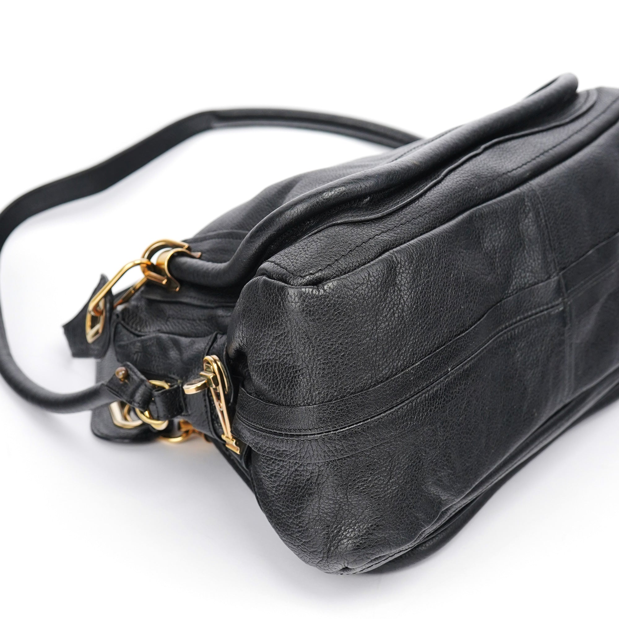Black Leather Paraty 2-Way Bag