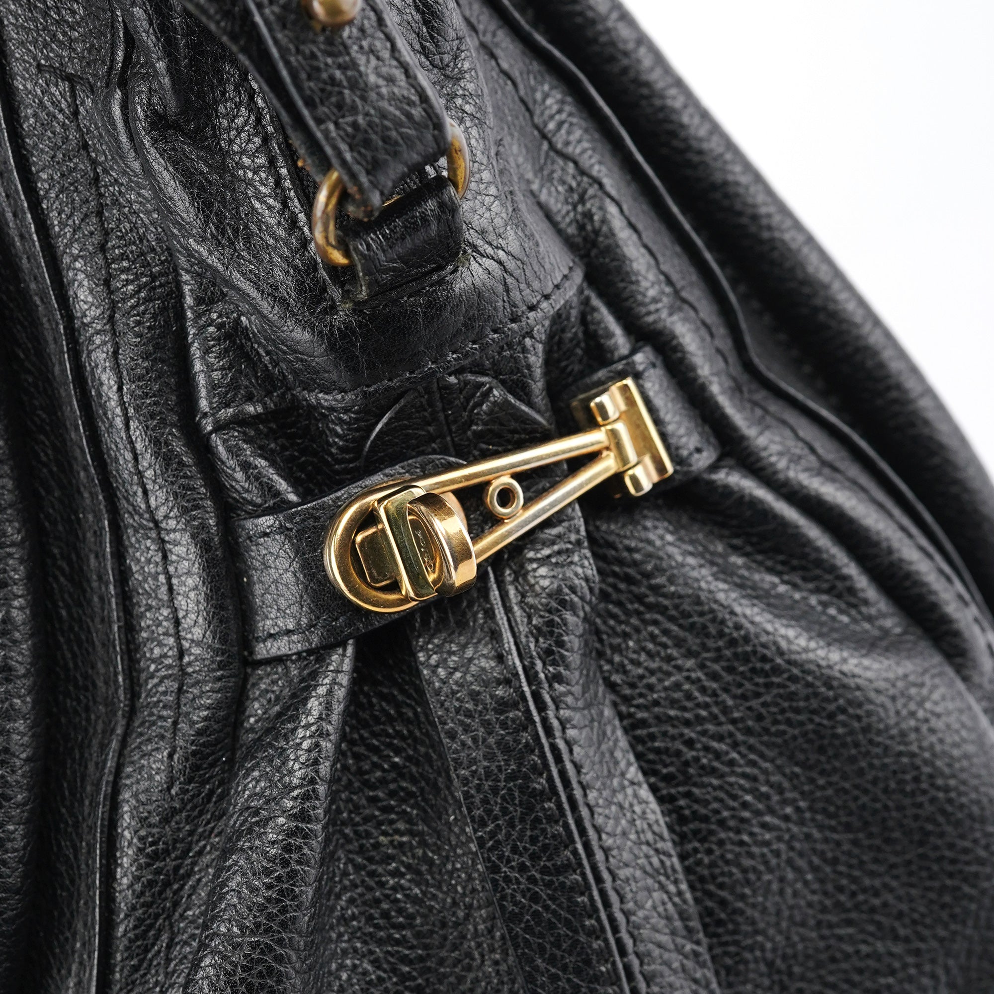 Black Leather Paraty 2-Way Bag