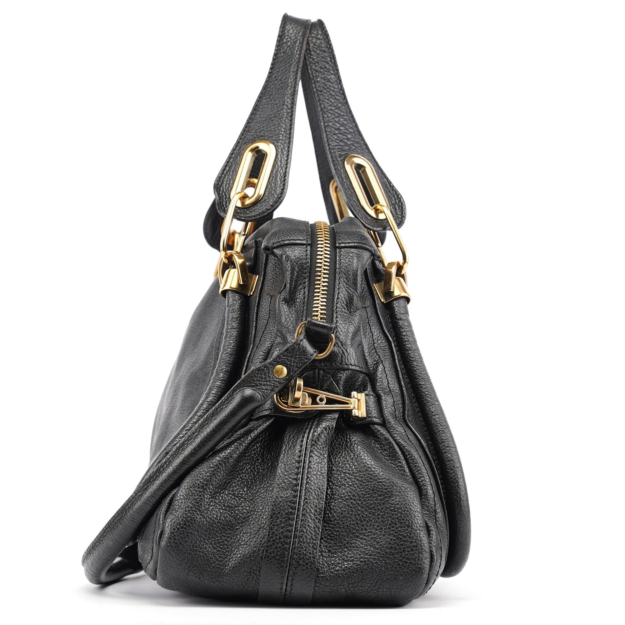 Black Leather Paraty 2-Way Bag
