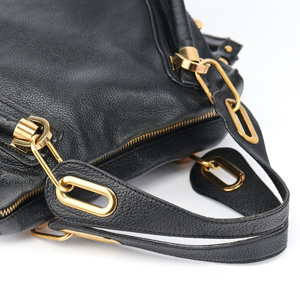 Black Leather Paraty 2-Way Bag