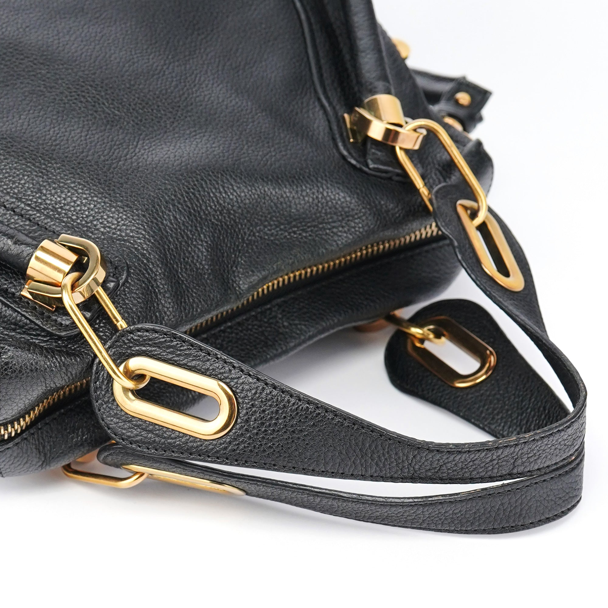 Black Leather Paraty 2-Way Bag
