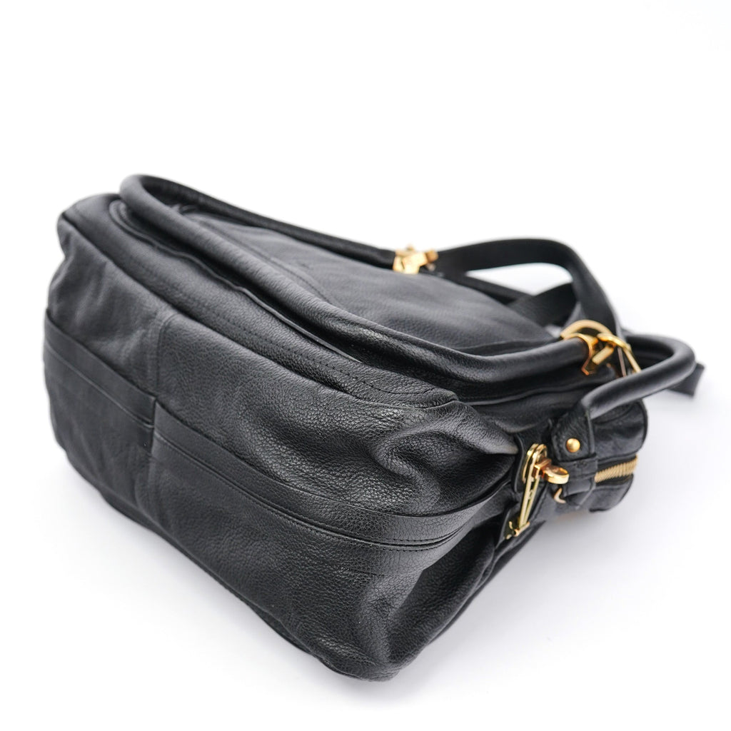 Black Leather Paraty 2-Way Bag