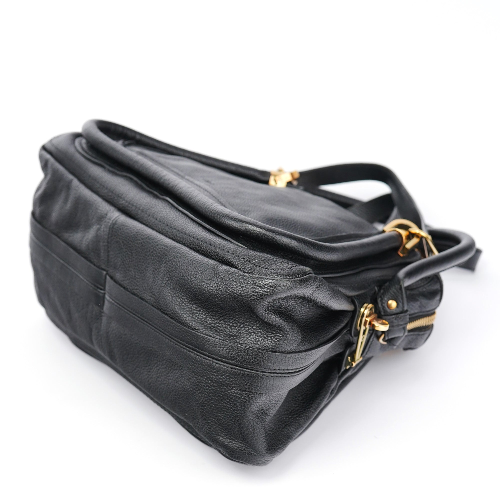 Black Leather Paraty 2-Way Bag