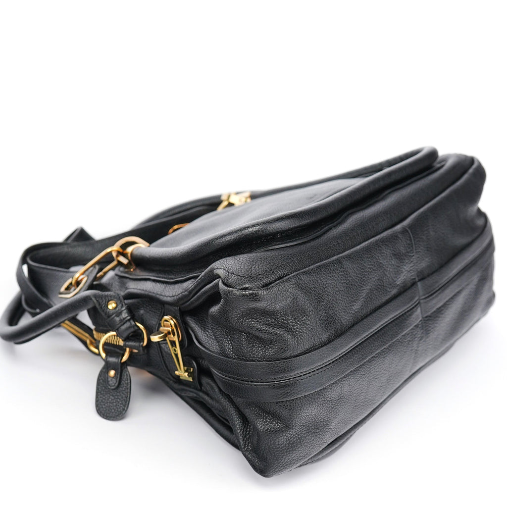 Black Leather Paraty 2-Way Bag