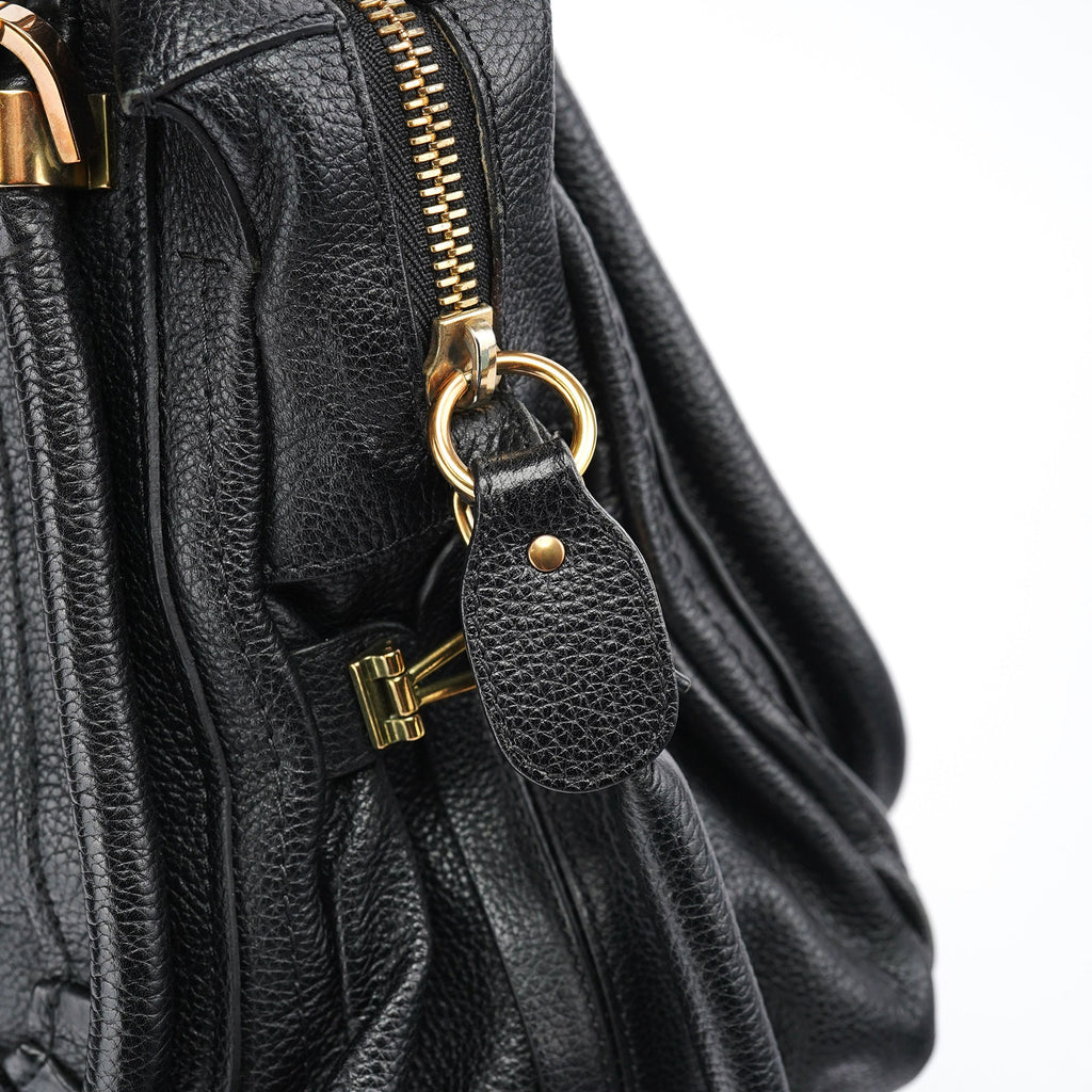 Black Leather Paraty 2-Way Bag