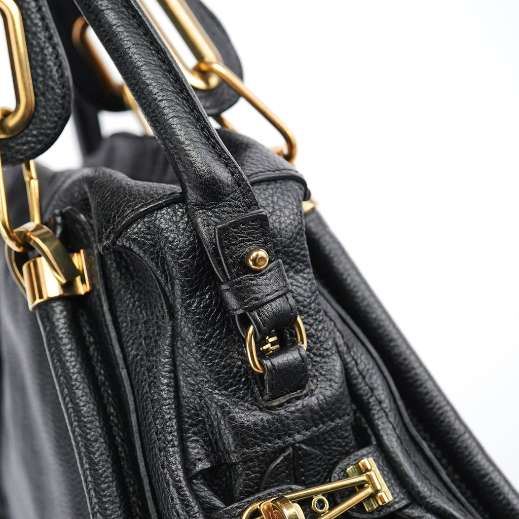 Black Leather Paraty 2-Way Bag