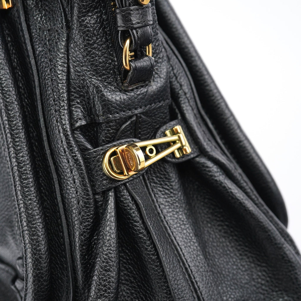 Black Leather Paraty 2-Way Bag