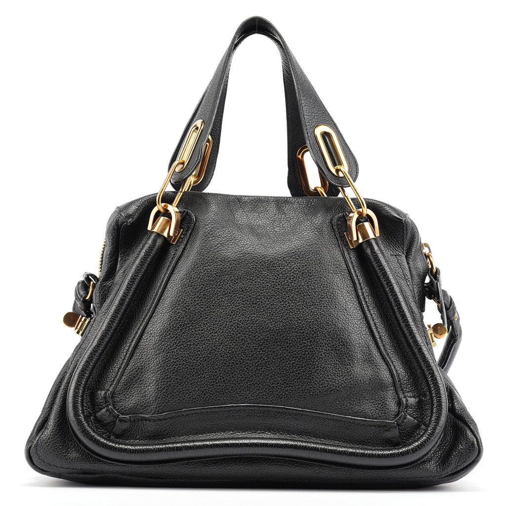 Black Leather Paraty 2-Way Bag