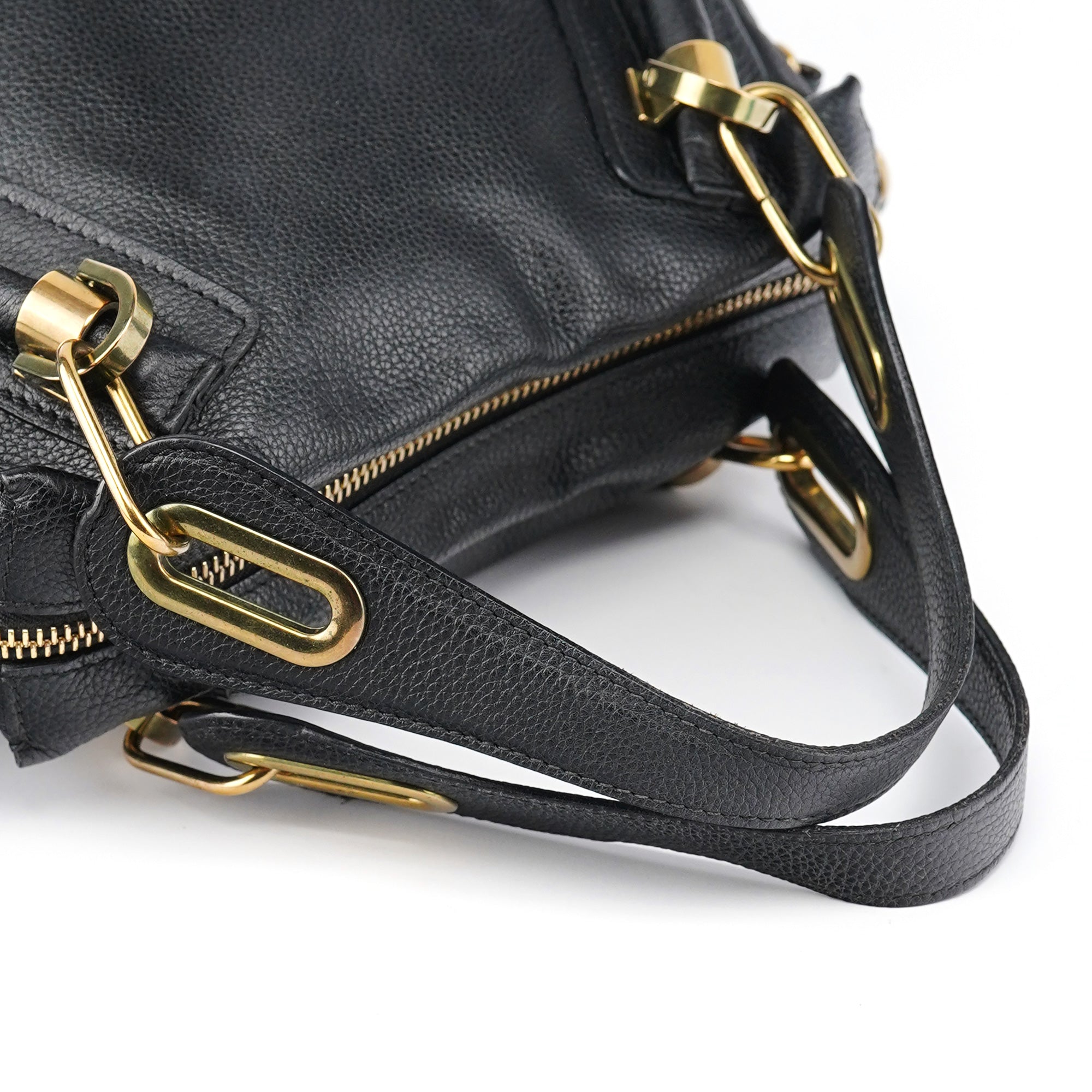 Black Leather Paraty 2-Way Bag