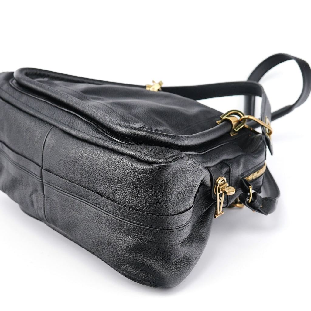 Black Leather Paraty 2-Way Bag